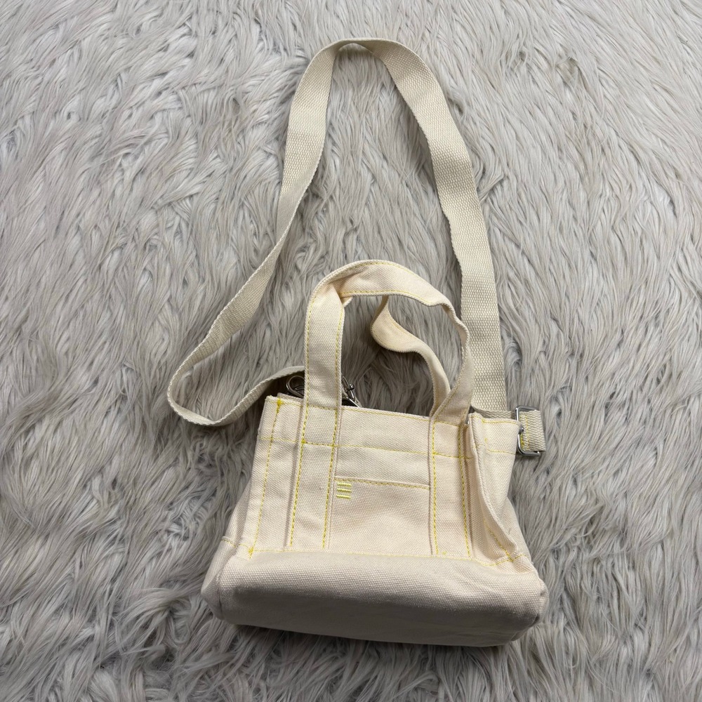 Urban Outfitters BDG Canvas Mini Tote Crossbody Biege Yellow Minimalist Basic